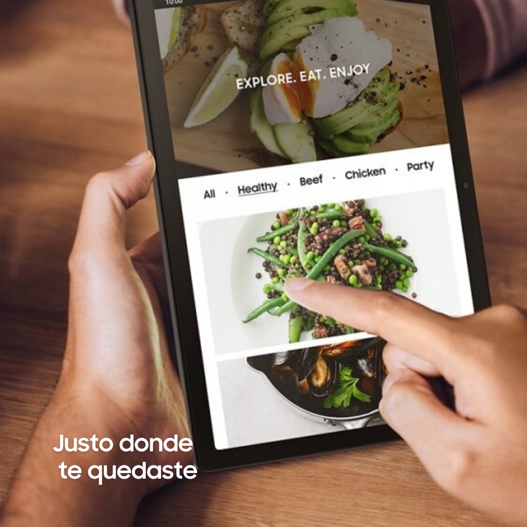 SamsungPY's tweet photo. Continuá tu lectura en otros dispositivos👀
Iniciando sesión en otro dispositivo con tu cuenta Samsung automáticamente se pasará tu última actividad de la #TabA8📲 a tu smartphone sin tener que empezar de nuevo y sin necesidad de internet.😯 https://t.co/p16ONS4rp6