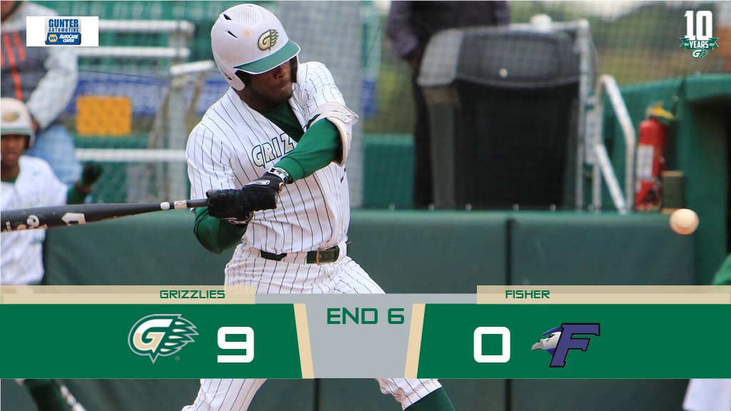 GGC_Baseball's tweet photo. OUT IN FRONT! Grizzlies jumped out to an 8-0 lead after three innings and are seeking a spot in Monday's championship round of the CAC Baseball Championship.

#GrizGangGGC | #GGCAthletics | #CAC_Baseball https://t.co/TDuDvZLjZU