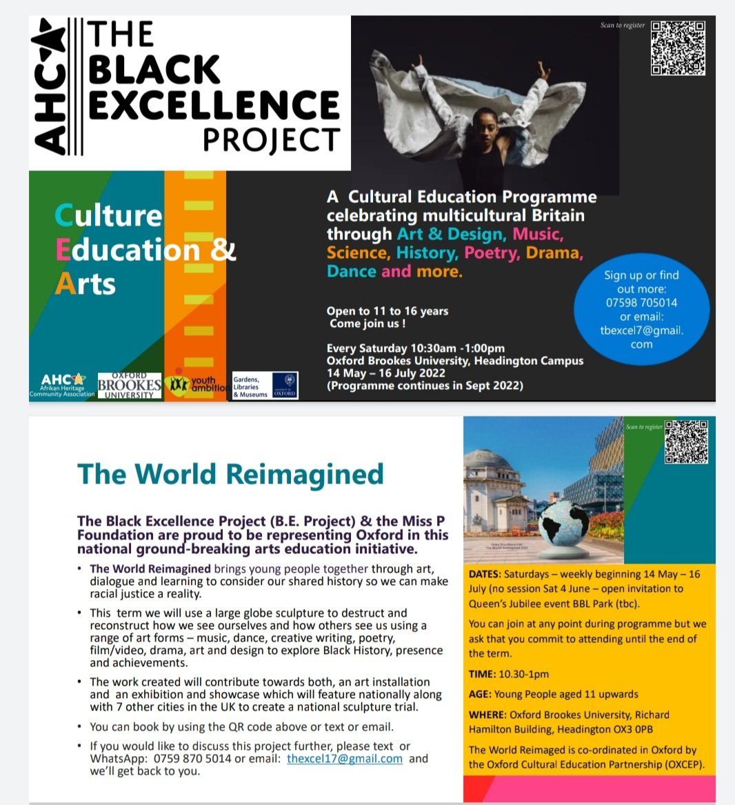oxfordliteracy's tweet photo. Black Excellence Project.
Culture, arts and educaton programme. Places available for 11 to 16 year olds in Oxon and surrounding areas.
Share with your networks.
#beproject #blackexcellence #youthprogrammes https://t.co/Kk7c1VlZMj