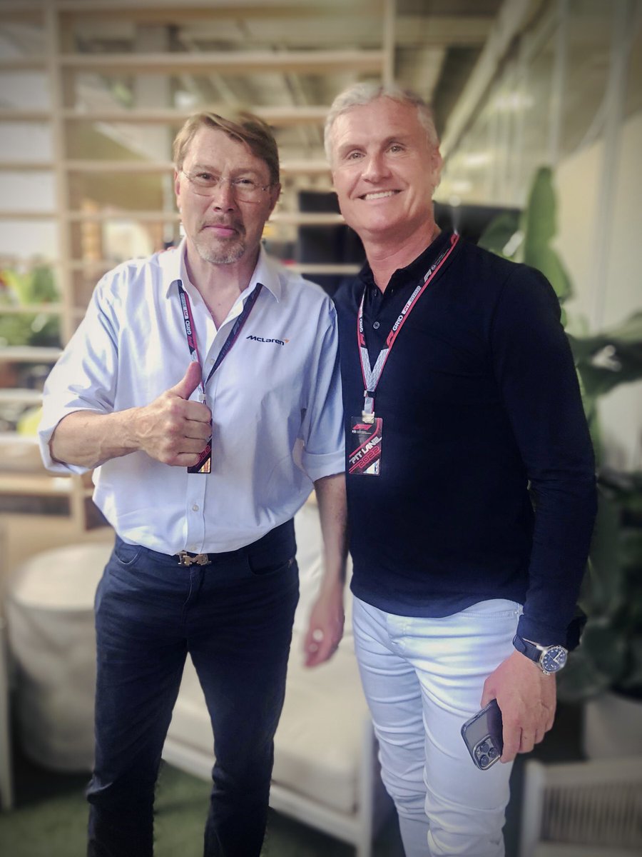 F1MikaHakkinen's tweet photo. We are back 🤣👊 @therealdcf1 #MiamiGP https://t.co/TetAVCkjBk