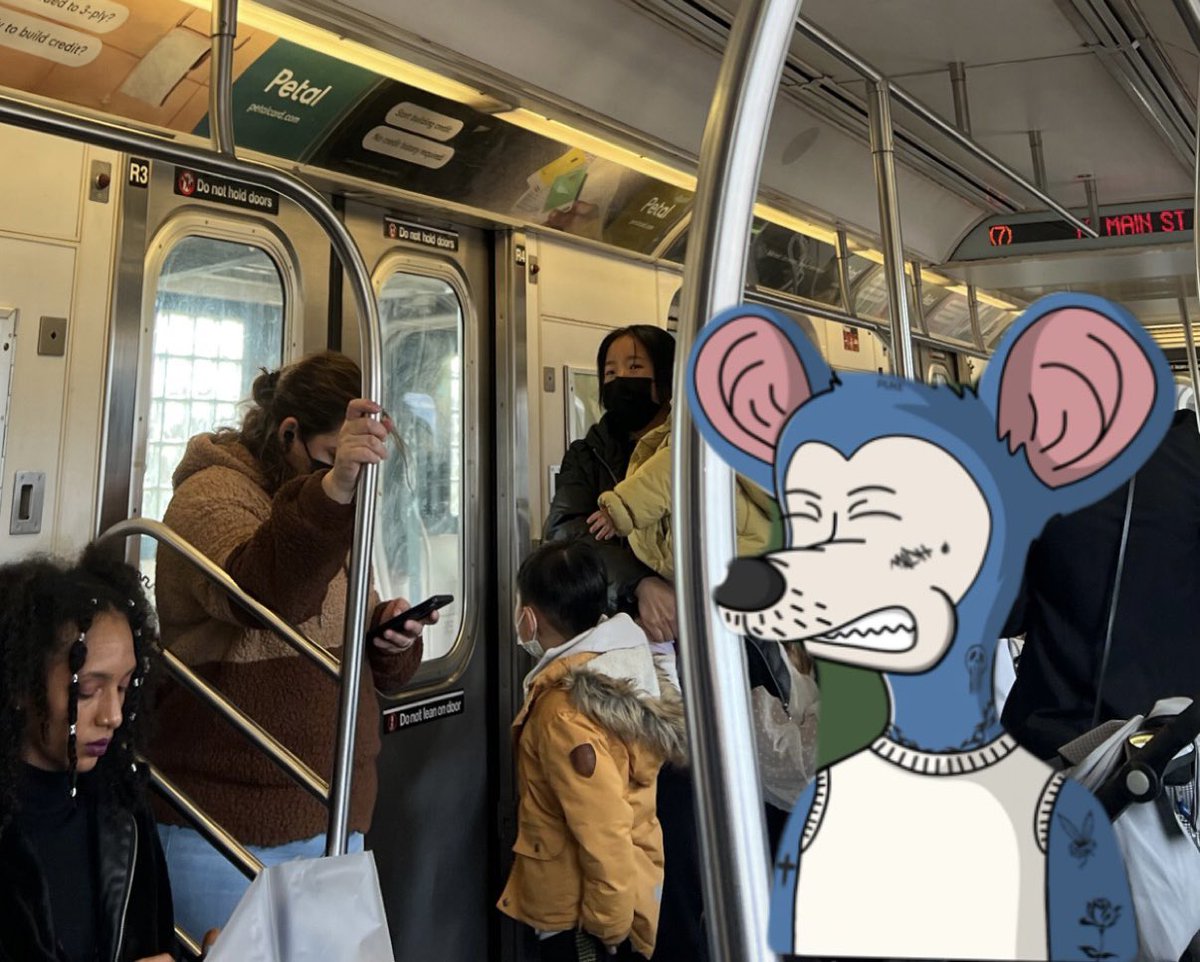NFTBruv's tweet photo. Currently on the NYC Subway omw to meet my mom for Mother’s Day!
Good thing I got my @MousInDaHous to vibe with! Did you get your Mous yet anon???
Happy Mother’s Day to all moms in #SolanaNFTs 🙏🏼🔥🚀
Can I get a YERRRRRRRRR????
#NFTS #MagicEden #MousInDaHous #MIDH #44Street https://t.co/nfTiih54w5