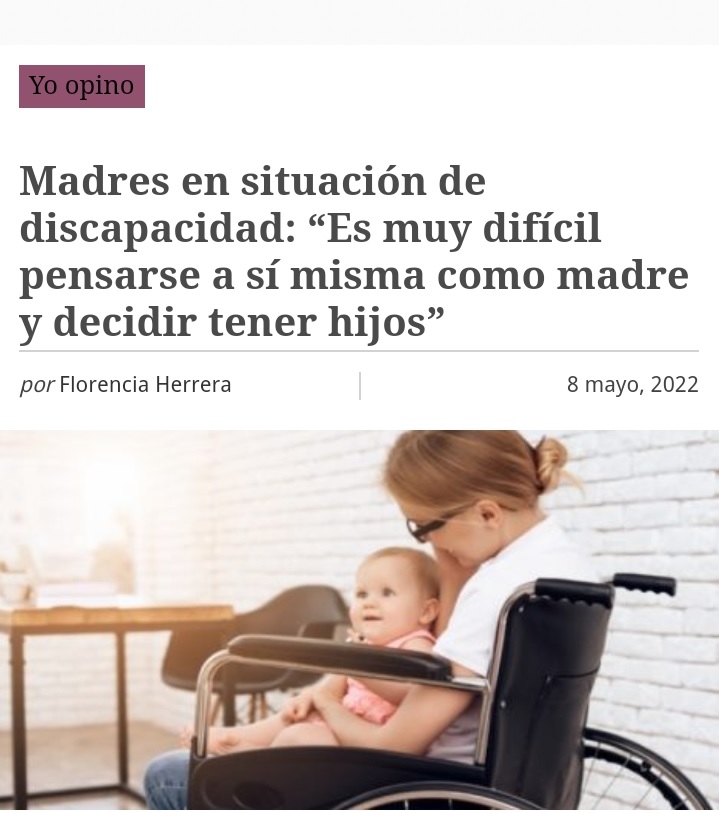 ParentalidadD's tweet photo. En el día de las madres, nuestra investigadora principal @mfho nos invita a leer su columna de opinión en @elmostrador:
Madres en situación de discapacidad: "Es muy difícil pensarse a sí misma como madre y decidir tener hijos"

Pueden leer la columna aquí: https://t.co/gdQWOxnrGu https://t.co/8TxM5krQwk