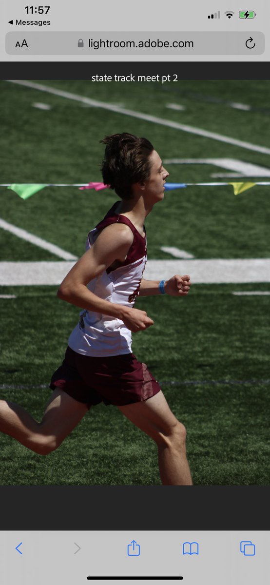 BedickAmber's tweet photo. We watched an impressive run at the OK State Track meet in the boys 1600m run Gage Bedick ranked 9 in the State came from behind in 10 place to sprint the last 200m &amp; pass 5 boys to place 5th w/ a personal best of 4:53 So proud of him &amp; what an amazing race https://t.co/VblKhI8TKM
