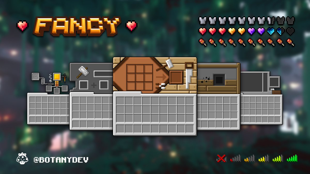 So, I've completely overhauled Minecraft's GUI. No Optifine required. 🪚 curseforge.com/minecraft/text…