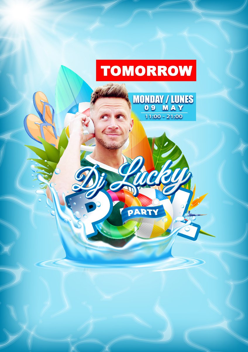 djluckypool's tweet photo. TOMORROW 🌈😍 Last Tickets online https://t.co/0WUiSK0qVL☺️ 

#poolparty #gay #gaypoolparty #maspalomas #granCanaria 
 #pride #lgbt #visitgrancanaria #freedom #grancanariagay #yumbocenter #yumbocentrum #ccyumbo #lgbtqi #show #gaypride #gaypride2022 #maspalomasgaypride https://t.co/sNwFvwDewm