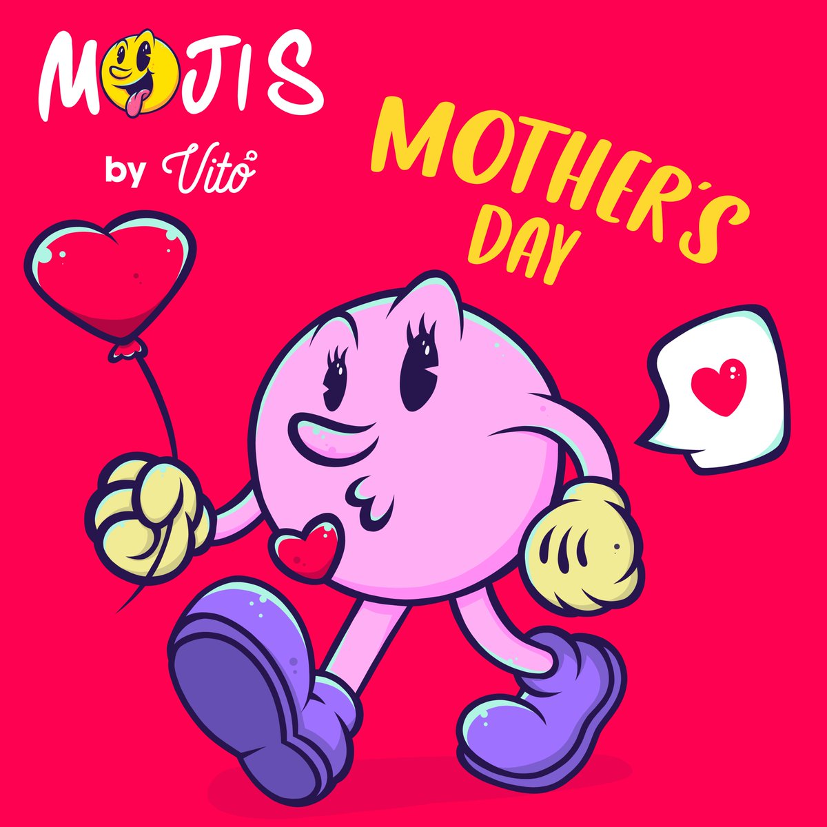 ❤️💕  Happy Mother's Day 💕❤️  
•
MOJIS is wishing all mothers out there a Happy Mother's Day. And lets remember the everyday is a reason to be celebrating mothers 🥳❤️🥰
•
Here is a special MOJI #nft for this special day 🚀🔥 #nfts #nftcommunity #nftart #nftartist #nftdrop