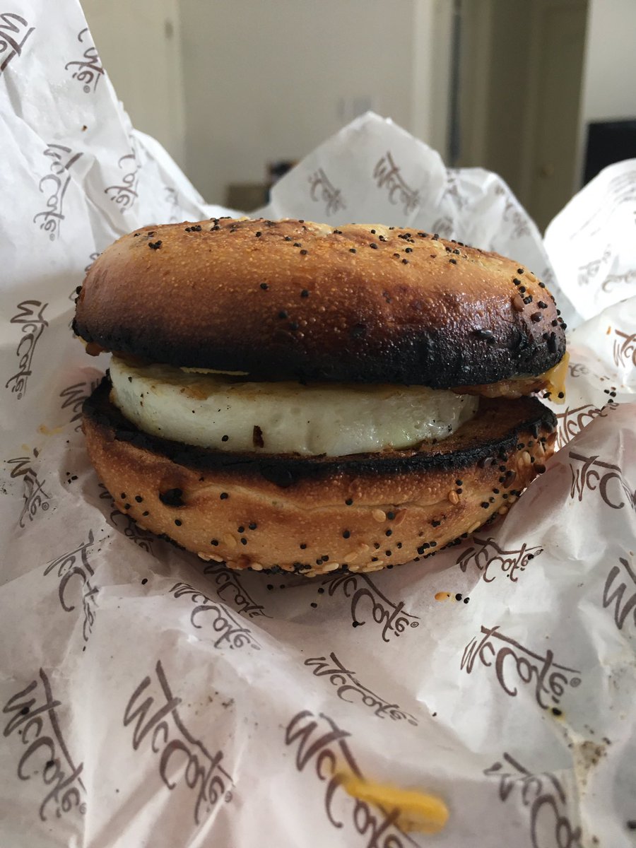 leepaquet's tweet photo. Good quality control, @McDonaldsCanada! An “overtoasted” bagel and the ordered bacon looks suspiciously like sausage…Sadly, not exactly the breakfast we were looking for… https://t.co/smb2Op5CKE