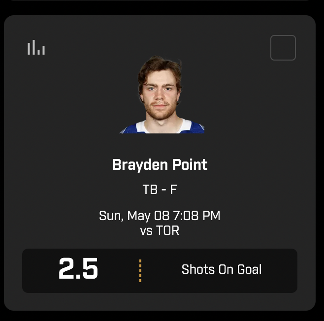 chellgod's tweet image. Prop of the day 🔥 Brayden Point OVER 2.5 SOG 😍