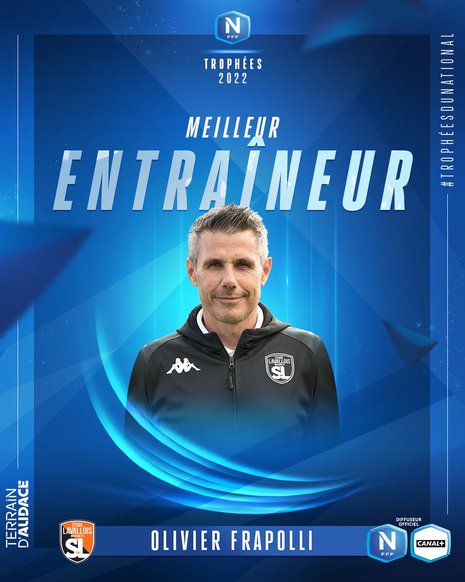 Fraîchement titré Champion de #NationalFFF, 𝙊𝙡𝙞𝙫𝙞𝙚𝙧 𝙁𝙍𝘼𝙋𝙊𝙇𝙇𝙄, coach du <a href="/stadelavallois/">Stade Lavallois</a>, remporte le trophée du "𝙈𝙚𝙞𝙡𝙡𝙚𝙪𝙧 𝙀𝙣𝙩𝙧𝙖𝙞̂𝙣𝙚𝙪𝙧" ! 📝👏

#TrophéesDuNational