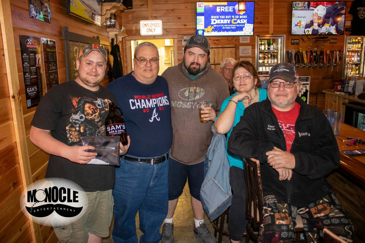 MonocleEnt's tweet photo. I'll be back at Sam's Bar &amp; Grill for Trivia Kings, Yuengs &amp; Wings Night tomorrow starting at 7! Last week, "3 Scoops" took 1st, "Take Off Your Pants and Jacket" took 2nd, and "Despicable Me's" took 3rd. Who is taking the crown this week? 😉 #monocletrivia https://t.co/ISJTQoru3W