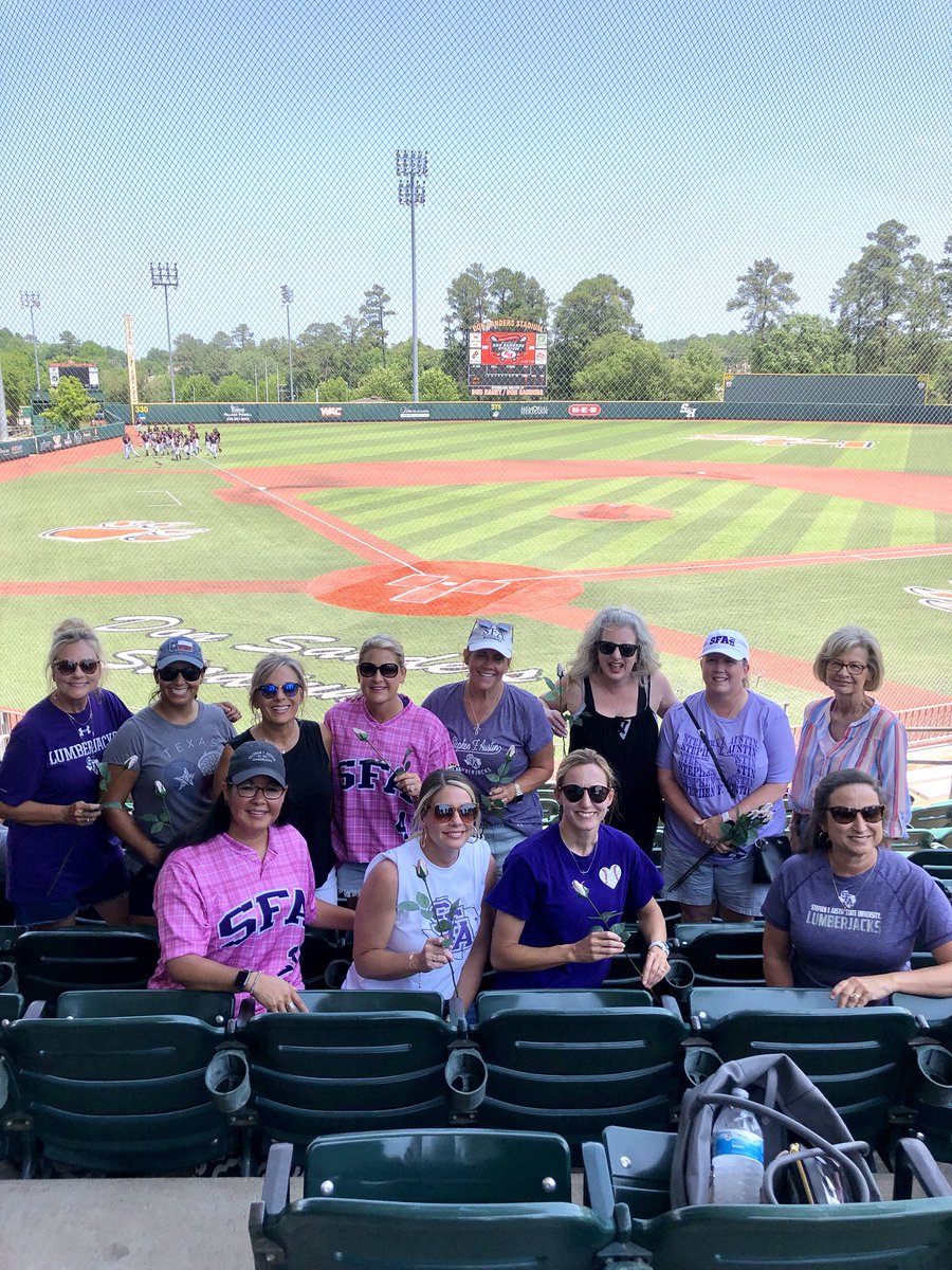 CrawfordDarra's tweet photo. Moms supporting their boys ⁦@SFA_Baseball⁩  just like they have their entire lives.  Happy Mothers Day to some GREAT MOMs! https://t.co/BFjtAwFuDF
