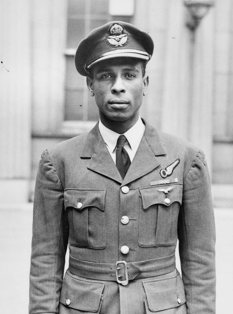 Seventy-seven years ago this evening, 27-year-old Ulric Cross, a Pathfinder Mosquito navigator and one of the most decorated West Indian airmen of the war, walked down to Trafalgar Square to take part in the VE Day celebrations. 1/3