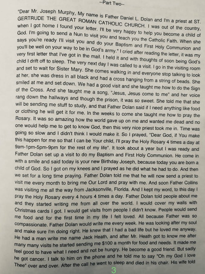 0remvs's tweet image. My wife sent this to me from Facebook. Itโs a 100% MUST read.
Truly amazingโฆ
A letter from a Death Row inmate
on Bishop Daniel Dolan. ๐