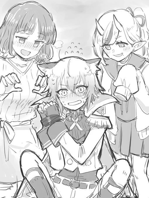 しん様が鬼の女王様と歌のお姉さんに監禁されたことがあるらしいと聞いてらくがきしました( ˘ω˘)φ≡φ 