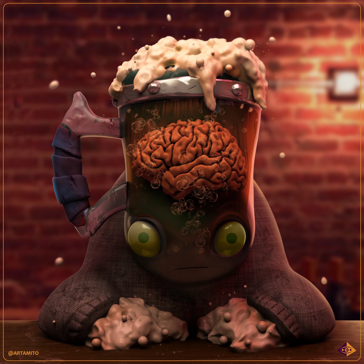 Artamito's tweet photo. Boozer 🥂
2020 - Personal project.
See more: https://t.co/hwdJeHdFru
.
#artamito #surrealart #SURREALISM #3dcharacterartist #characterdesign #zbrush #animation #3dart #3Dartist #3drender #3dcharacter #3DNFT https://t.co/2j6f6b2boV