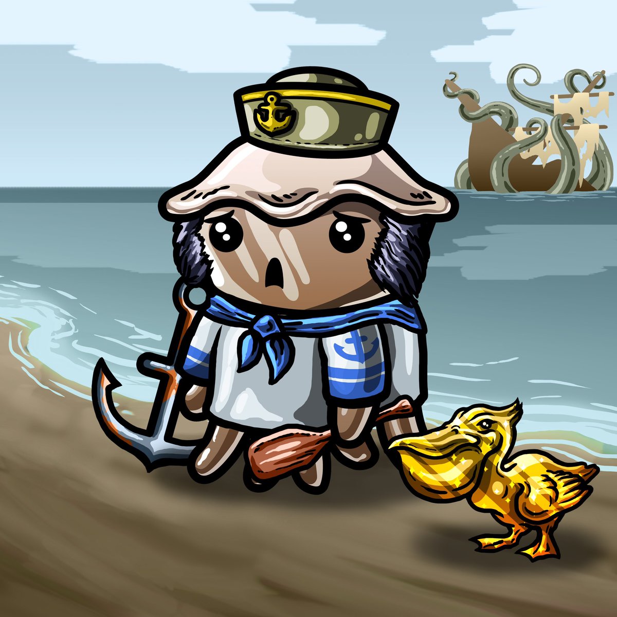CapietainCook's tweet photo. @PiratesMeta this little #Pielander over @PielandNFT looks like he feels sorry for the little #Zompies in this round of the latest #NFTGiveaway of a FEW #POTM #Pirates #NFT https://t.co/aMpUbCP2D0