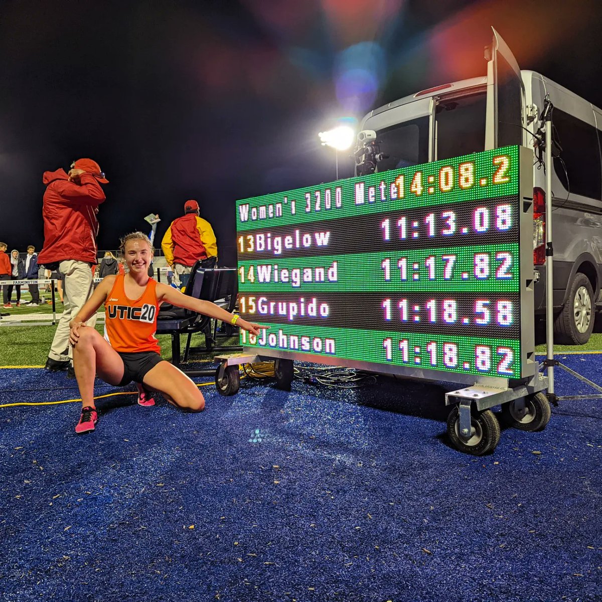 UticaTF's tweet photo. ICYMI

NEW SCHOOL RECORD ❤️‍🔥

@Addison48287348 runs 11:18.82 finishing 16th in a field of the states BEST 3200m runners - breaking the 2015 record of 11:24.5 held by @UHCougarTF alum @meredithdarciie 

Only more to come for her! 😈 https://t.co/rwfjdx2ECN