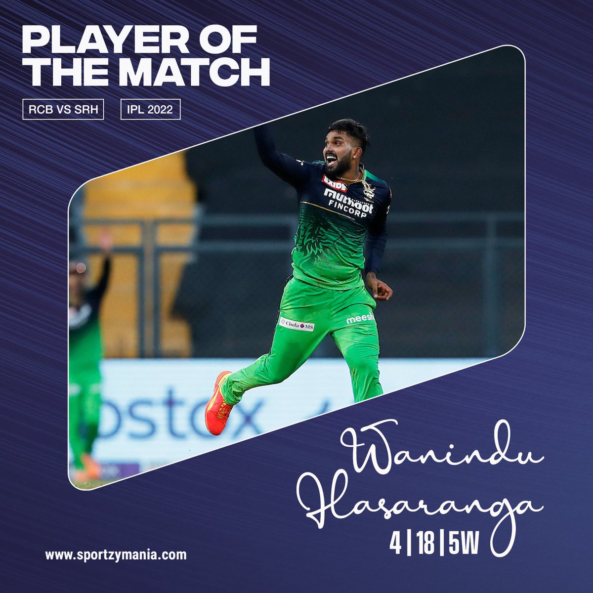 SzmMania's tweet photo. Wanindu Hasaranga proves his caliber once again! 🤩

#WaninduHasaranga #RCB #RCBvSRH #TATAIPL #IPL2022 https://t.co/qwA4PsAvl5