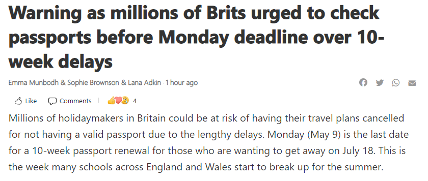 nard_the's tweet photo. Only a few days left to go and we'll breach the 10 week wait thanks to Royal Mail. Hopefully Royal Mail can find these passports so we can get our application under way, which should have started 2 weeks ago. https://t.co/4nP59pEuo0