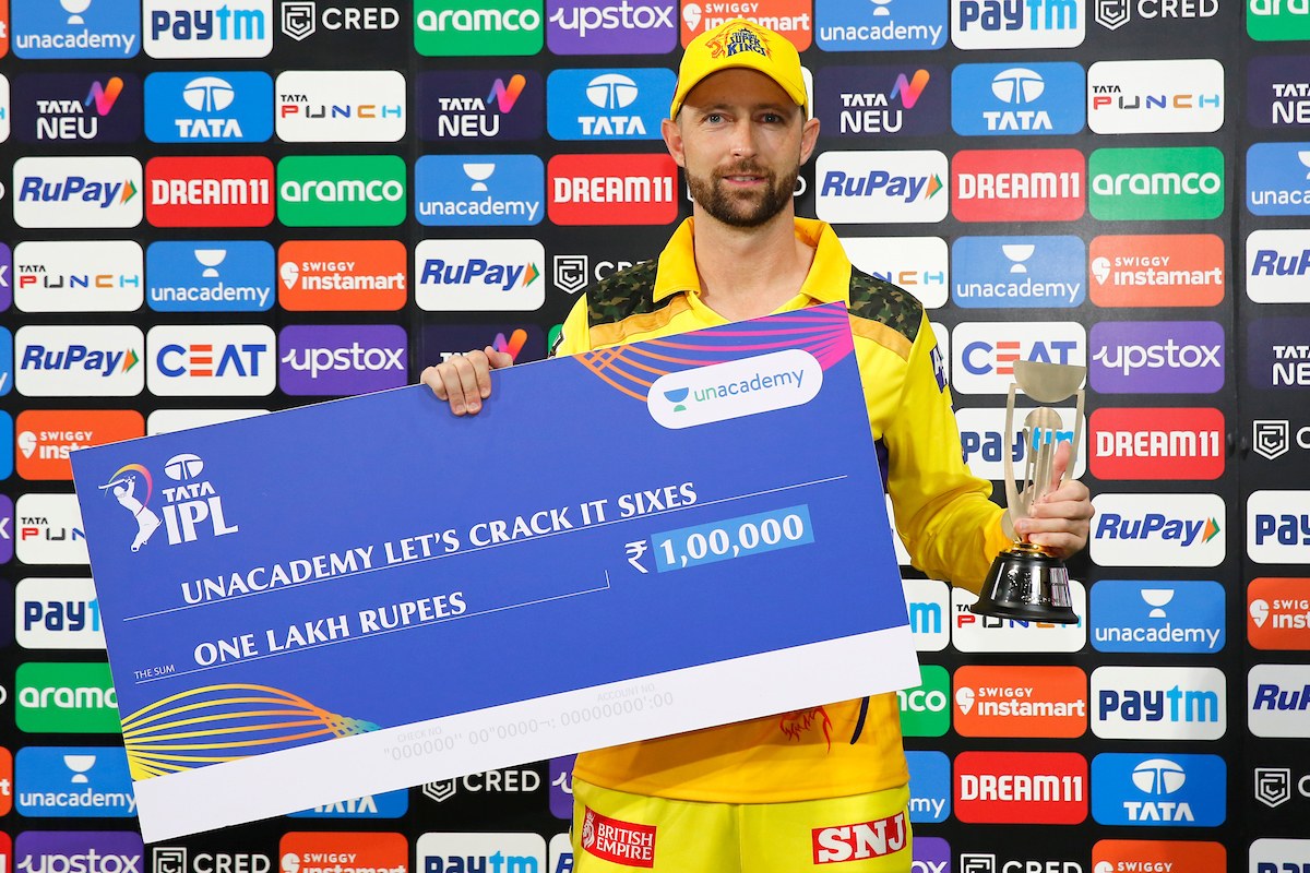 IPL's tweet image. Unacademy Let&apos;s Crack It Sixes of the Match between Chennai Super Kings and Delhi Capitals is Devon Conway. 

#TATAIPL @unacademy #LetsCrackIt #CSKvDC