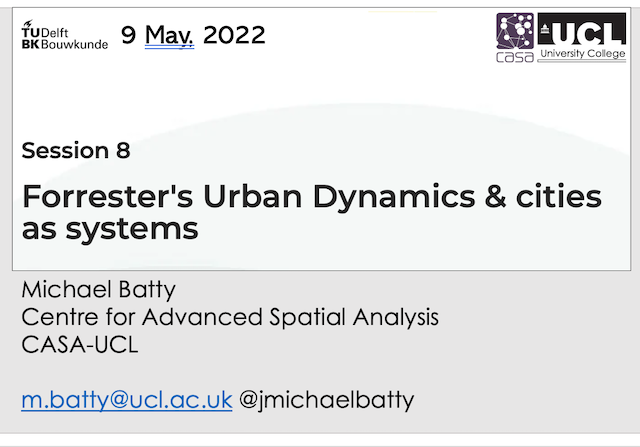 jmichaelbatty's tweet photo. Clémentine Cottineau invited me to talk (Mon 9 May 2pm BST &amp; 3pm CET) at TU Delft on Forrester’s contribution to urban modelling. A history lesson. PDF here. https://t.co/cV9KbuKqnD Different world back then. Seminar fre,  register at: https://t.co/fTDuILdzfA https://t.co/5gSyAKNtRe