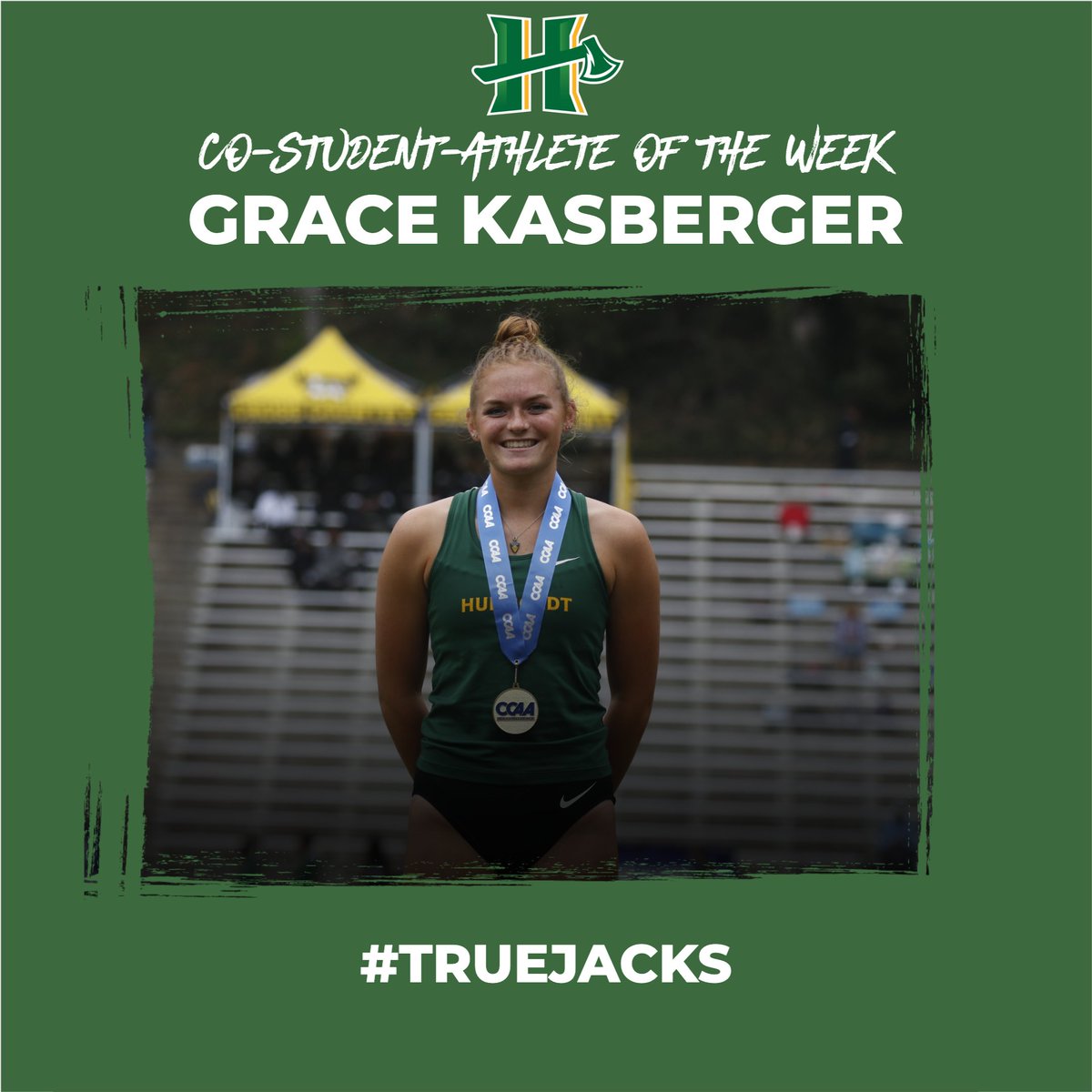 This week's <a href="/HumboldtJacks/">Cal Poly Humboldt Lumberjacks</a>' Student-Athletes are @HumboldtTrack's <a href="/goccaa/">CCAA</a> Champions in Joy Hano and Grace Kasberger. #TrueJacks