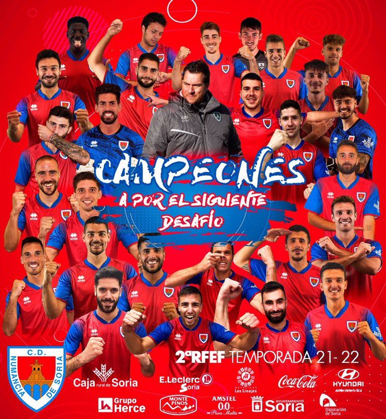 EmartSoccerPRO's tweet photo. 👏 Felicitamos al @cdnumancia y a nuestros jugadores @DavidBallarin7, @diegoromera_1, @SergioooM2 y Dᴀᴠɪᴅ Sᴀɴᴢ por el ascenso a #PrimeraRFEF. 

¡Enhorabuena, amigos!

#EmartSoccer #FamiliaEmartSoccer #SomosEmartSoccer #Numancia https://t.co/BXzGwKVR4m