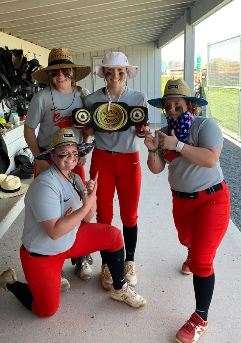 Kiarah Grover with a Baron Bomb!!!!  Corning wins game one 18-2 ❤🐻🥎