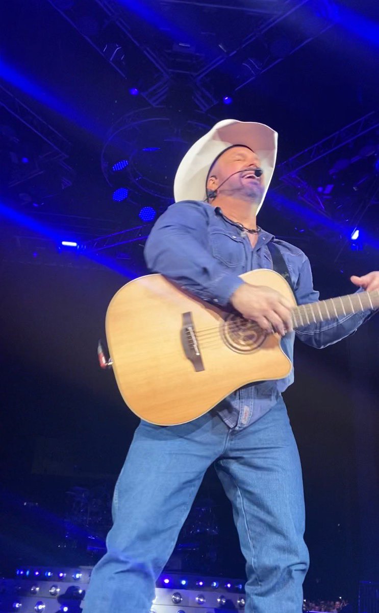 KristaColetti's tweet photo. Somehow, by the actual grace of God, we were  front row center stage to watch @garthbrooks on the field in the center of @NotreDame stadium. Dead. No voice. Unbelievable. I still don’t know if it actually happened… Dream come true. ☘️ 🎶❤️🤩 #GARTHatNOTREDAME https://t.co/QgpPlL8jVB