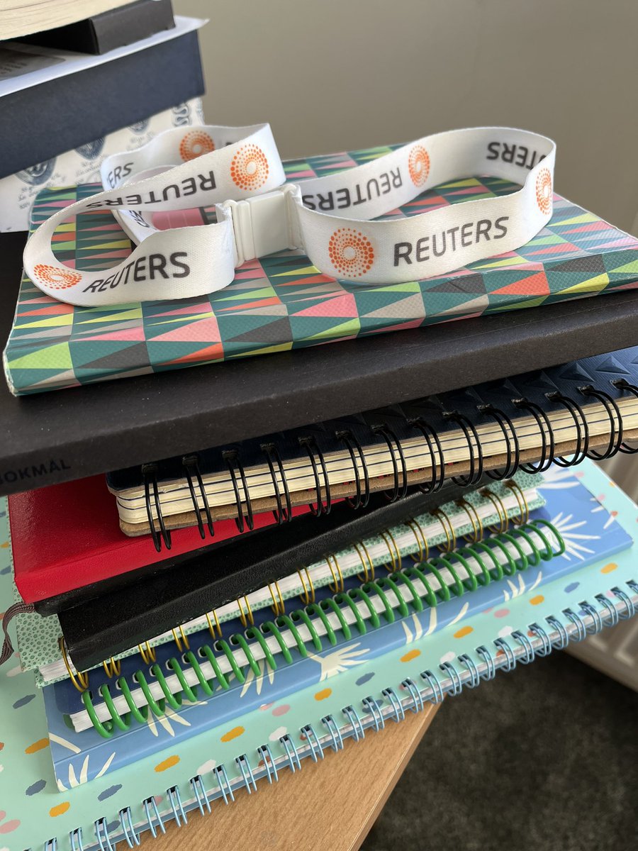 Packing up after five incredible years <a href="/Reuters/">Reuters</a>. I’ll be keeping these well-scrawled notebooks. A reminder of thousands of stories covered, and collaboration with the most talented and dedicated colleagues I could ever have hoped for.