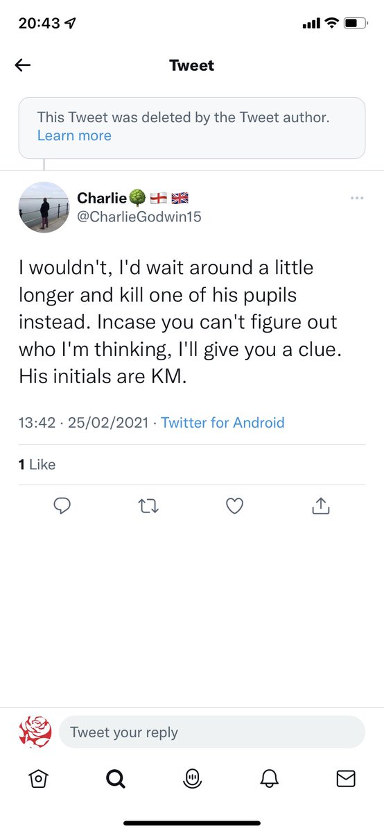 TrentValleyLab's tweet photo. Charlie Godwin, the @GedlingTories candidate for the Gedling ward at the upcoming by-election, issuing a death threat in February last year.
@Tom_Randall - do you support your candidate?
@GedlingEye @nottslive https://t.co/4HRZD5HsZZ