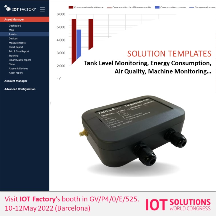 iot_factory's tweet photo. We will showcase #IOTSWC22 our latest #iot Templates for our #iotplatform, to bring solutions like Tank Level or Air Quality Monitoring, in just a few clicks. New IOT sensors also presented (TaigaNode, Personal Tracker...)
https://t.co/hyXAKB6jqg https://t.co/qHXWu0Ed07