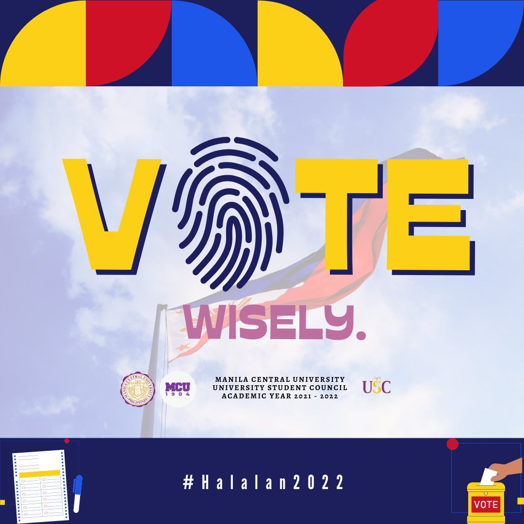 MCU_USC's tweet photo. #HALALAN2022 

The Manila Central University - University Student Council, remind each and every Centralino who are registered voters, to exercise your right to suffrage. Ghandi once said, "You must be the change you wish to see in the world." 

#BotoKoParaSaBayan https://t.co/r9ZKrGw2ai