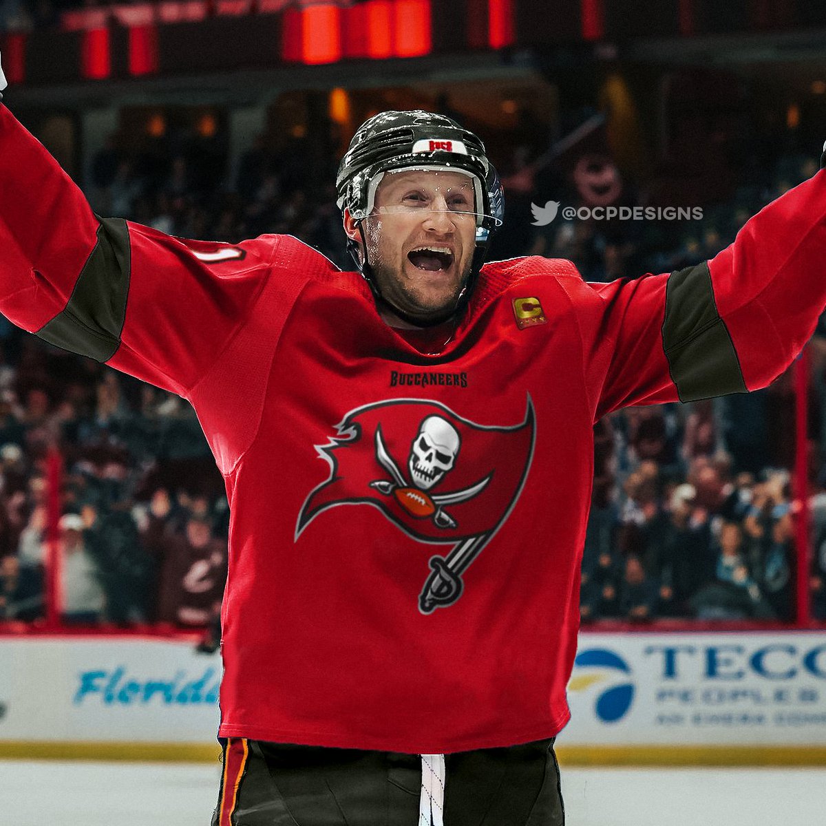 OCPDesigns's tweet photo. The two kings of Tampa. I designed Tom Brady in a Lightning jersey and Steven Stamkos in a Bucs jersey.

#GoBolts #GoBucs https://t.co/5VnhryIfFF