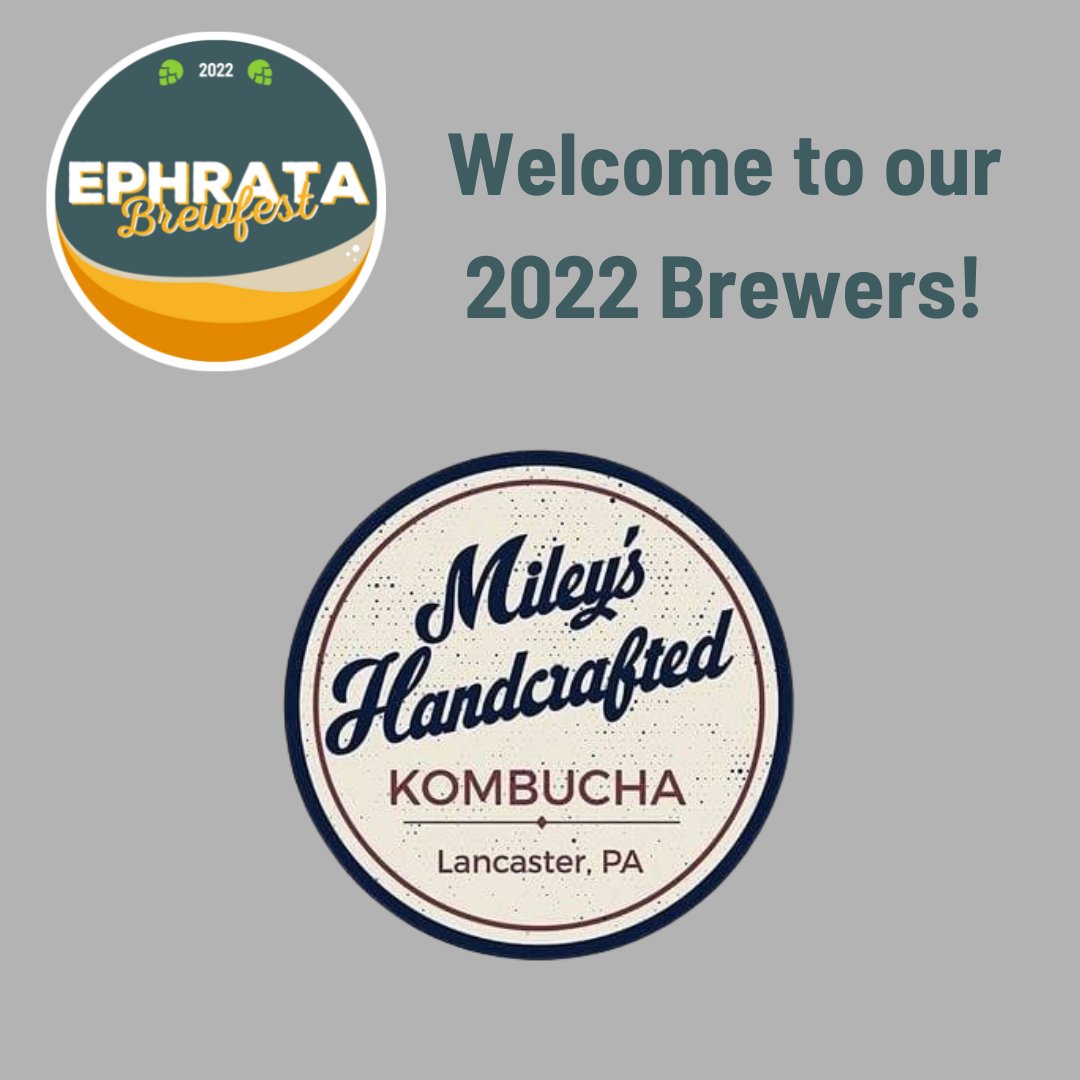 Miley's Handcrafted Kombucha will be here for Ephrata Brewfest!! Get your tickets now at ephratabrewfest.com! #CheersEphrata