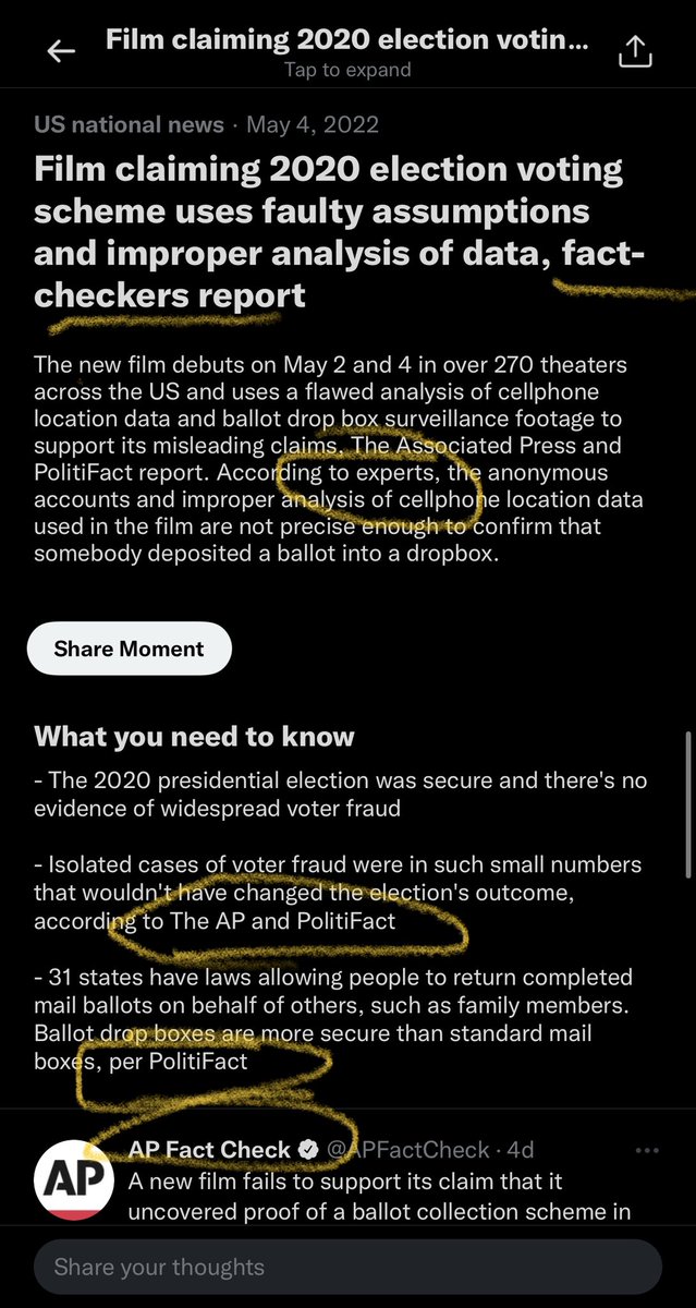 The same people who “fact-checked” the Russia dossier &amp; Hunter’s laptop are saying <a href="/DineshDSouza/">Dinesh D'Souza</a>’s #2000MulesMovie isn’t “factually accurate”.
That’s all the confirmation I need to know that what I watched was truth.
Watch it- streaming now.
