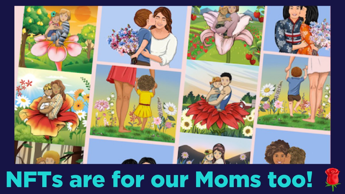 NFTpayOfficial's tweet photo. The #NFTs reflect the bond between a mother and child, so @1800flowers has created a mint of NFTs in celebration of #Mother's Day featuring two separate #NFTcollections created by #NFTartists @devinamira and Maaz Rahell. https://t.co/ZDX2FuB64B