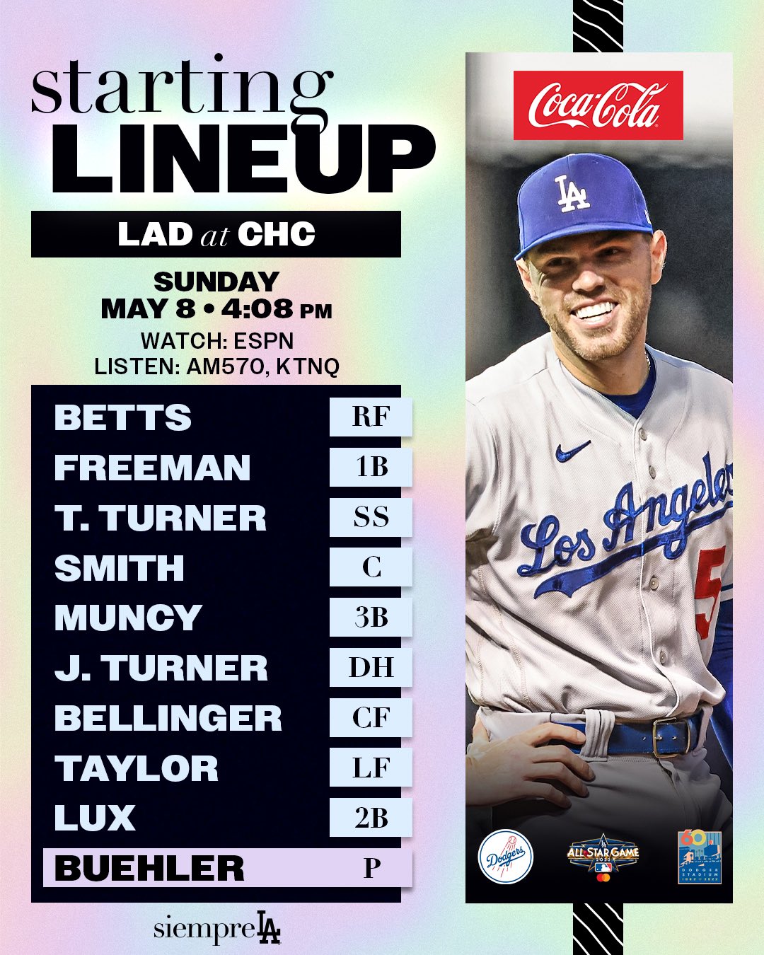 Los Angeles Dodgers on Twitter "Today’s Dodgers lineup at Cubs https