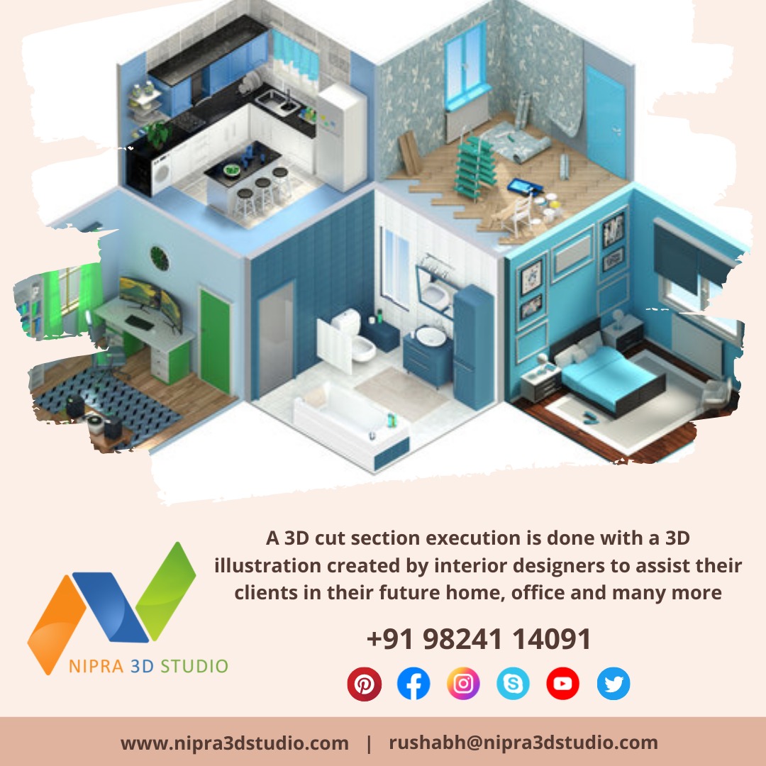 nipra3dstudio's tweet photo. A 3D cut section execution is done with a 3D illustration created by interior designers to assist their clients in their future home, office and many more
#3dinteriror #3darchitecture #3dfloorplans #3dvisualization #3DWalkthrough #3D #3drender #3DUSA #interiordesign https://t.co/qWeq8jWQel