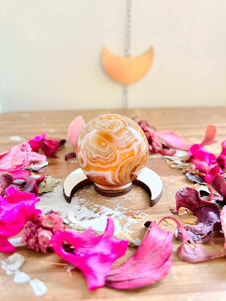 Annabtlouise's tweet photo. I still have these gorg Sardonyx spheres&amp;these beautiful Prehnite palms left from yesterdays update! Can we find some a home today?🙈the Sardonyx would be precious on one of these wooden stands only $10 extra! If not they do come with a free lil acrylic! https://t.co/YKjo4UcXHl✨ https://t.co/3UBfBK22zN
