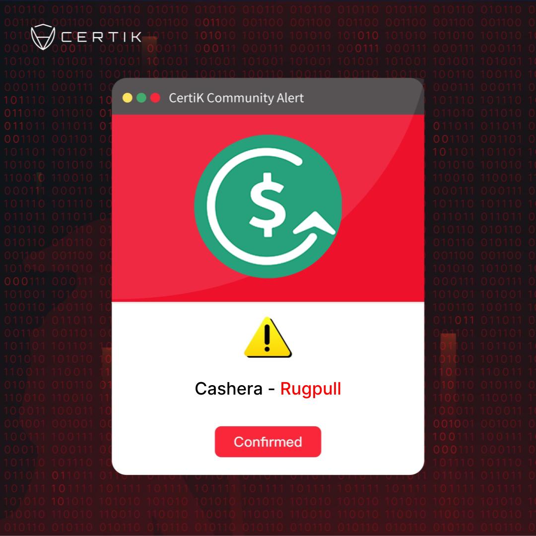 CertiKAlert's tweet photo. #CommunityAlert π¨
A rugpull has occurred on project @CasheraOfficial. 23,000,000 $CSR were minted and swapped by the contract deployer address, causing a >71% drop. ~$90k USD were taken.
#rugpull
Token Address: BSC - 0x6e8ff72962750f0fa57a906f7833d1c657614abe https://t.co/WkWlhv7GF3