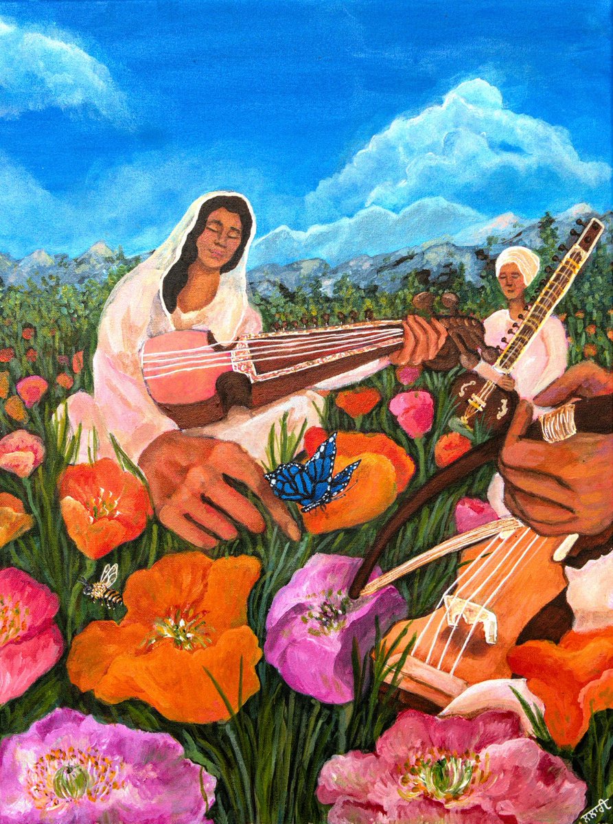 Mountains, California poppies, amongst a group of kirtaniye in unimaginable bliss as they finally ✨feel✨ the love imbued in the words of the Shabad they are singing.