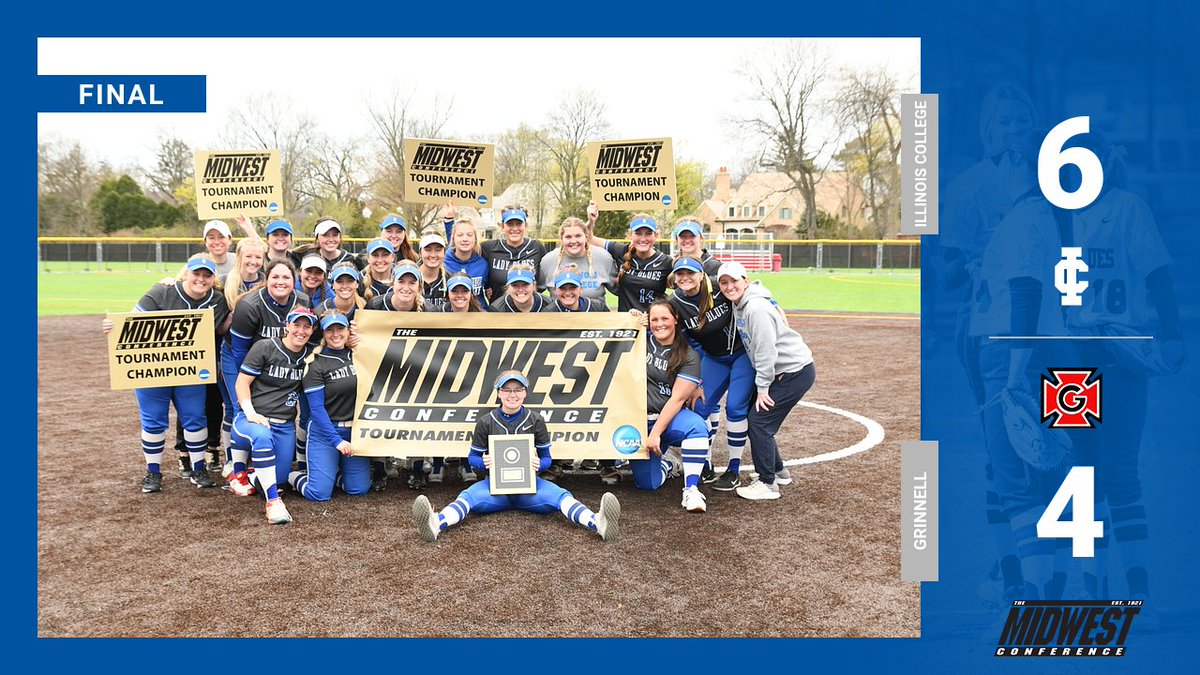 SB| YOUR LADY BLUES ARE MWC CHAMPIONS!! IC defeated Grinnell in the MWC Championship with a final score of 6-4. IC advances to the NCAA Tournament for the second year in a row!! #GoLadyBlues #ICAthletics