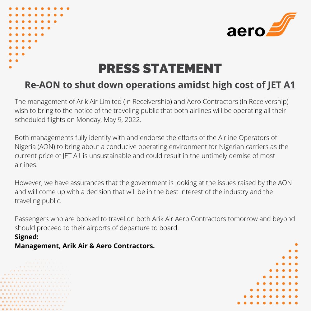 CEOAero's tweet photo. Urgent information to all our esteemed customers.

#thereliablewaytofly
#flyaero #Explore
#Travel #Airline 
#aviation https://t.co/wyPgPXpJvc