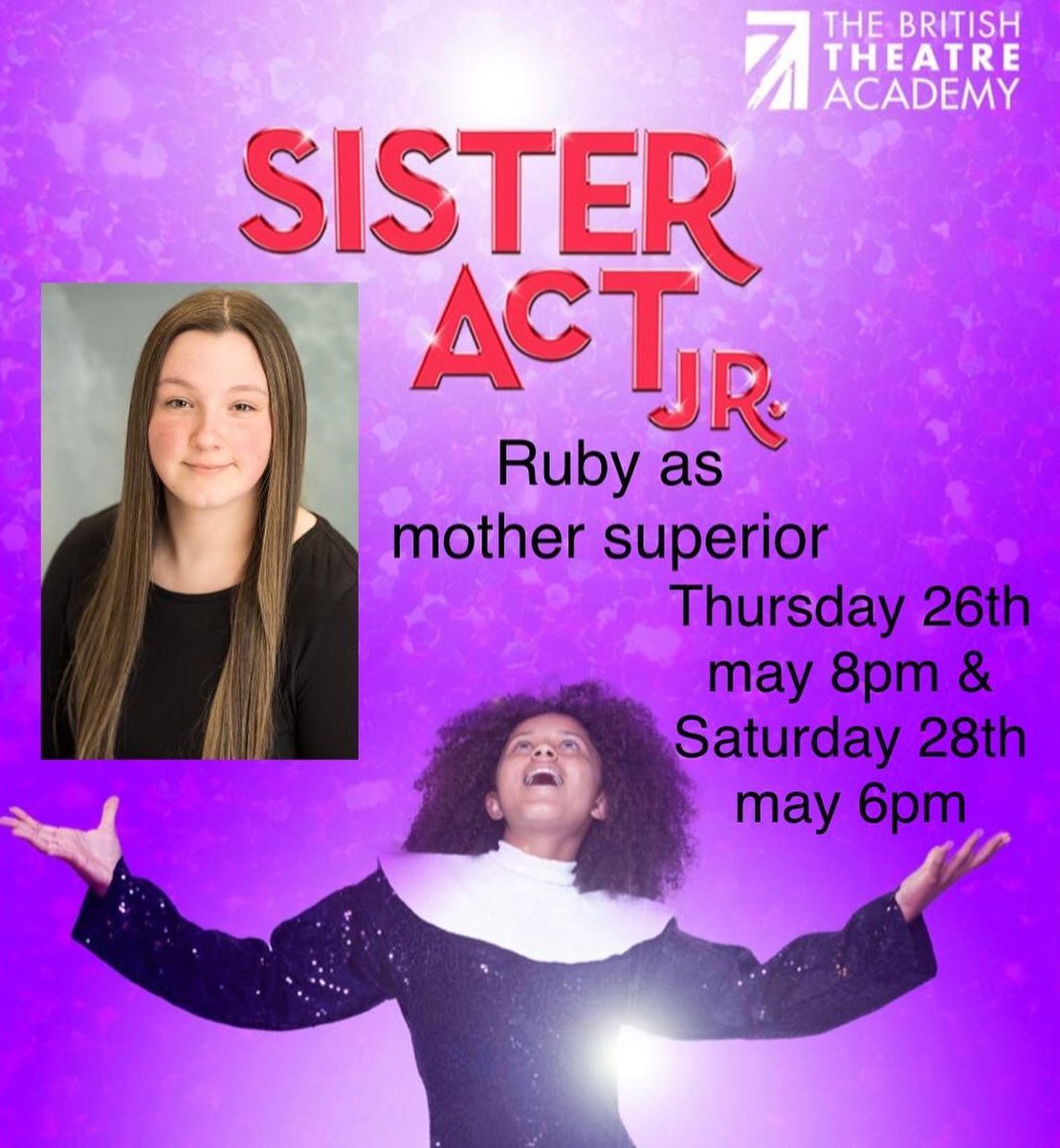 Naomioc1's tweet photo. @RubyOcallaghan5 and Harry will be performing in sister act Jr @ElgivaTheatre  with @BTAOnStage this  month. They are both super excited. Tickets are on sale now https://t.co/FHw8k8MIoW https://t.co/chVoh3jAYi