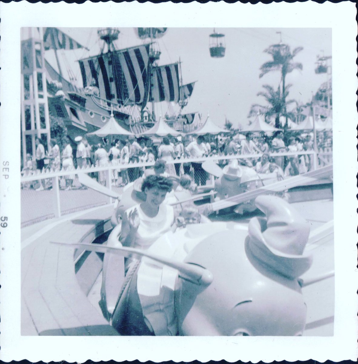 disneyconnex's tweet photo. Happy Mother’s Day to my Mom and Grandma. Love this photo of them both on Dumbo circa 1959 🏰 

#disneyland #dumbo #vintagedisney #disneyfamily #grandma #mom #mothersday #sunday #sundayfunday #sundaythrowback https://t.co/TrypMdHUap