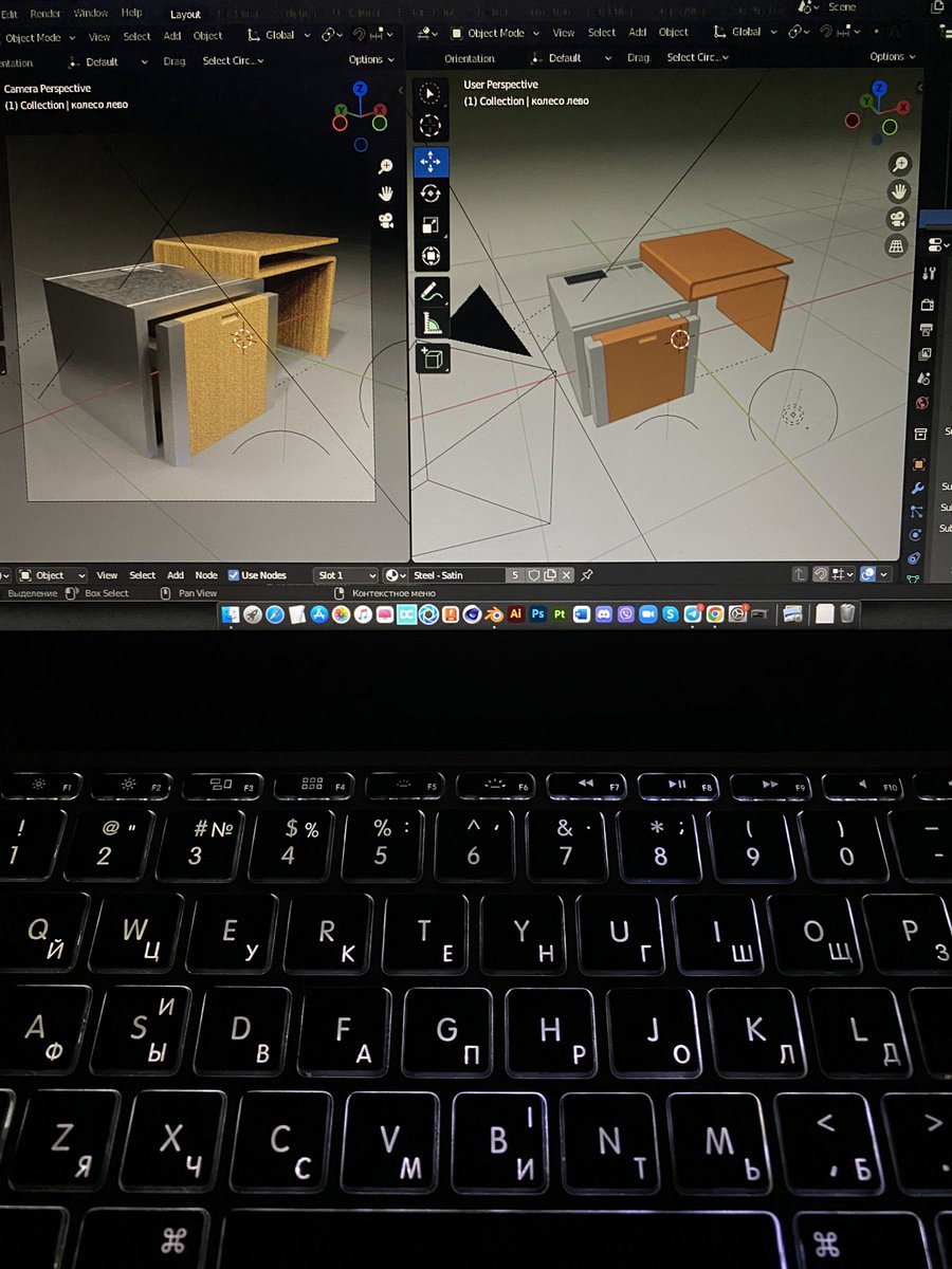 Working on my university project a transformer table. Simple form with stainless steel and wooden texture

#blender #3dart #Blender3d #design #productdesign #3dartwork #furnituredesign #industrialdesign #NFTCommumity #nftartis #3dmodeling #evee #rendering