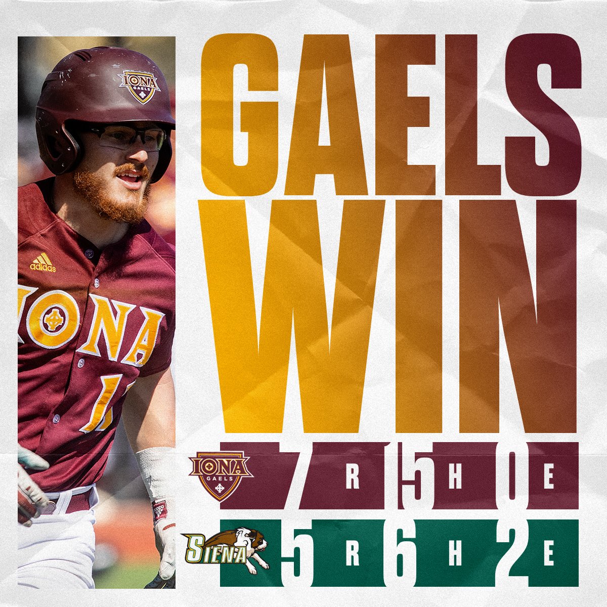 IonaGaels's tweet photo. #GAELSWIN!!

@IonaBaseball rallies for three runs in the eighth inning to earn the series win and senior day victory!!

#ICBASE | #GaelNation https://t.co/83pynvQkFr