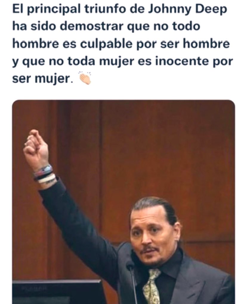 Amelia_79's tweet photo. Johnny's main triumph has been to show that not every man is guilty for being a man and not every woman is innocent for being a woman. #JusticeForJohnnyDeep #JohnnyDeppIsInnocent #JohnnyDeppDeservesJustice #johnnyDeppStrong #JusticeForJohnnyDeppVirginia2022 https://t.co/z9DeKA0AqU