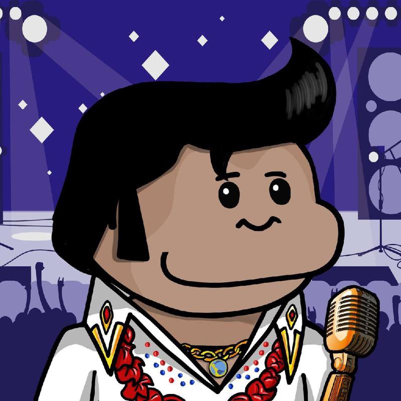 DMAC_2030's tweet photo. Always wanted to mint a king; this time around I luckily minted the legend that is the king of rock and roll; Elvis @Luna_Monkeys https://t.co/oEws9SdUev